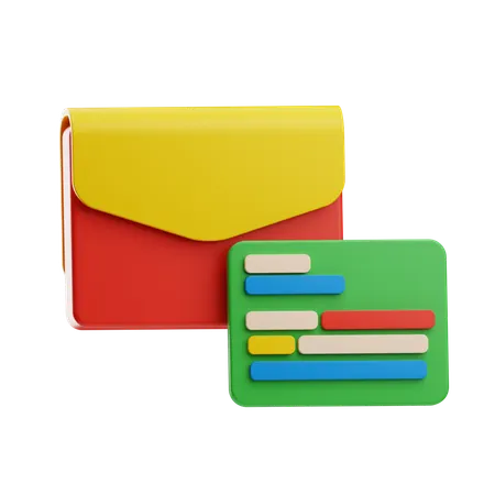 Wallet And Card Set  3D Icon