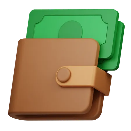 Wallet and Cash  3D Icon