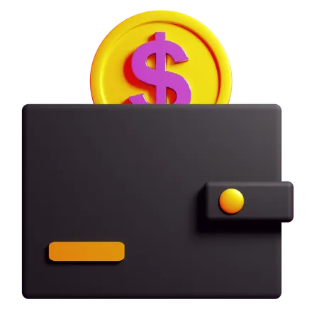 Wallet and coin  3D Icon