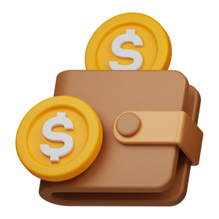 Wallet and Coin  3D Icon