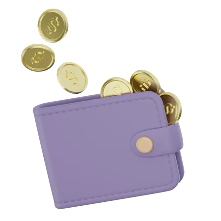 Wallet And Coin  3D Icon