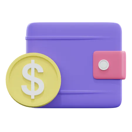 Wallet And Coin  3D Illustration