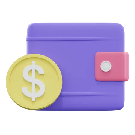 Wallet And Coin 3D Illustration