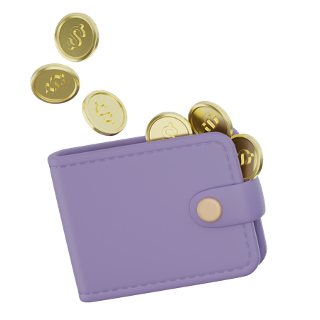 Wallet And Coin  3D Icon