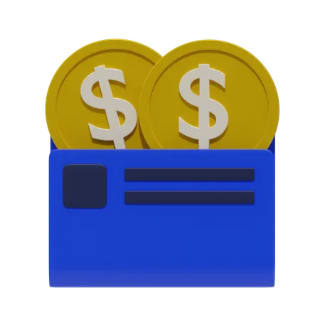 Wallet And Coins  3D Icon