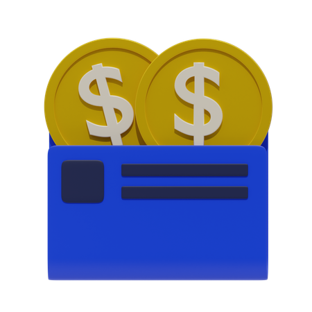 Wallet And Coins  3D Icon