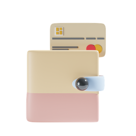 Wallet And Credit Card  3D Icon