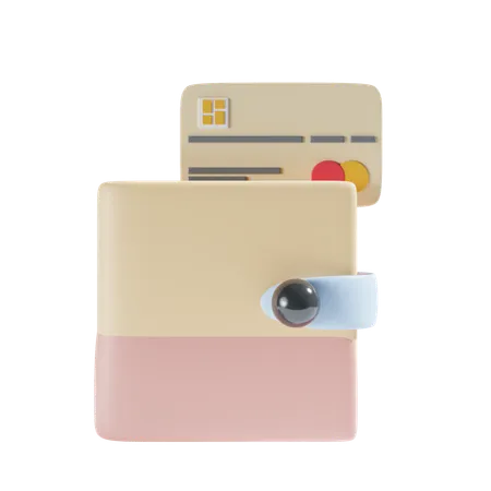 Wallet And Credit Card 3 D Illustration 3D Icon