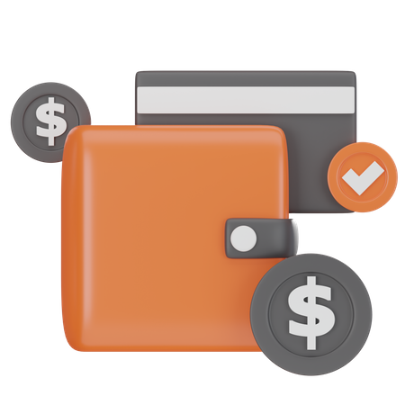 Wallet And Credit Card  3D Icon