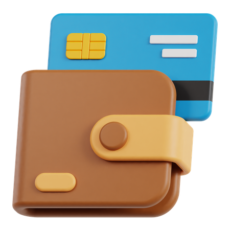 Wallet And Credit Card  3D Icon