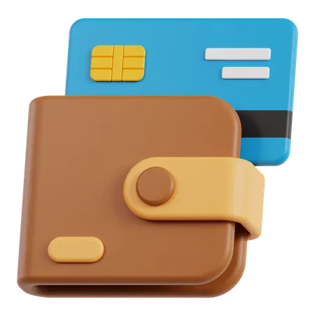 Wallet And Credit Card  3D Icon