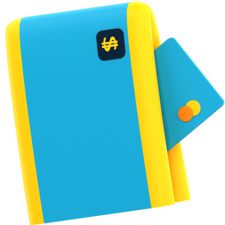 Wallet And Credit Card  3D Illustration