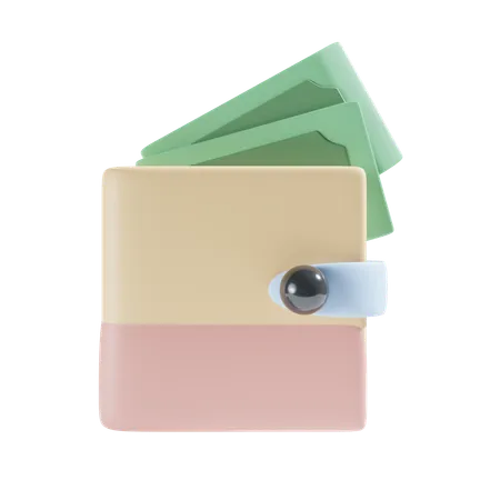 Wallet And Money 3 D Illustration 3D Icon