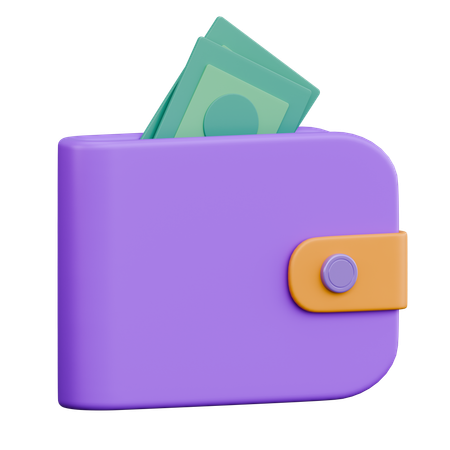 Wallet and Money  3D Icon