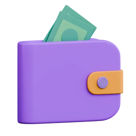 Wallet and Money  3D Icon