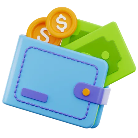 Wallet And Money  3D Icon