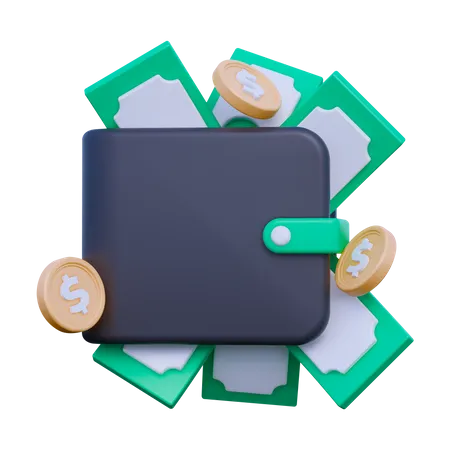 Wallet And Money  3D Icon