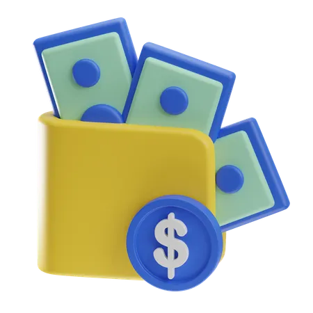 Wallet And Money  3D Icon