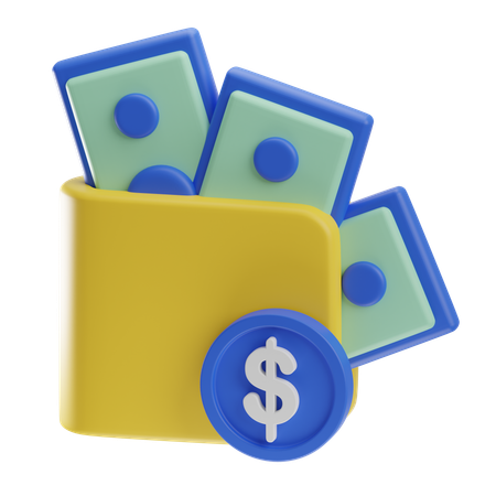 Wallet And Money  3D Icon