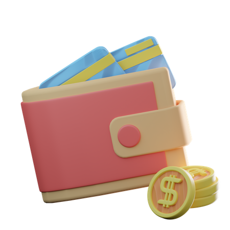 Wallet And Money  3D Illustration