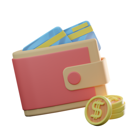 Wallet And Money  3D Illustration