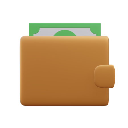 Wallet and money  3D Icon