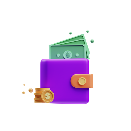Wallet balance  3D Icon