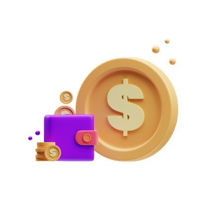 Wallet balance  3D Icon