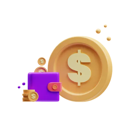 Wallet balance  3D Illustration