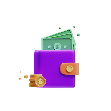 Wallet balance  3D Illustration