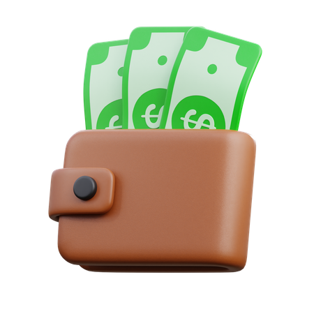 Wallet bills  3D Icon