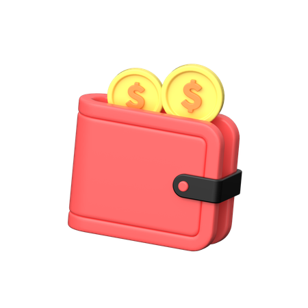Wallet Coins  3D Icon