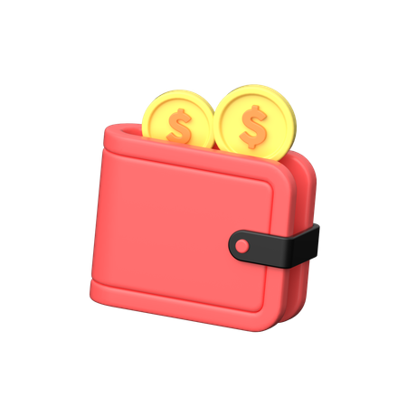 Wallet Coins  3D Icon