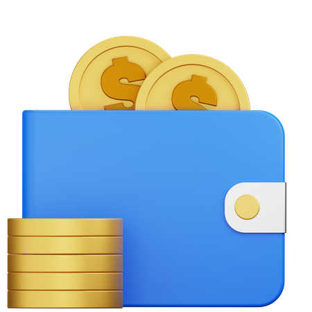 Wallet Dollar Coin  3D Icon