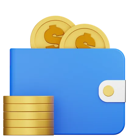 Wallet Dollar Coin  3D Icon