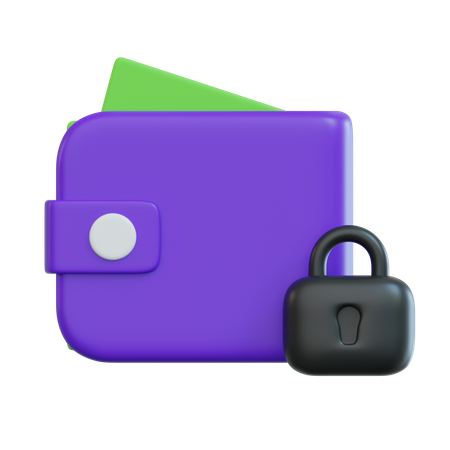 Wallet Lock  3D Icon