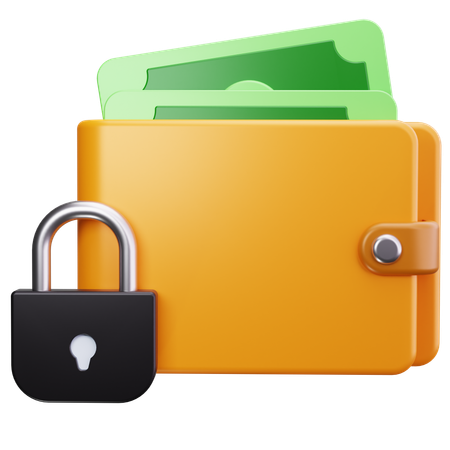 Wallet Lock  3D Icon