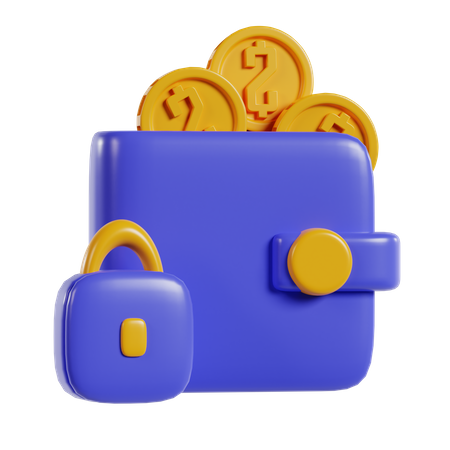 Wallet Lock  3D Icon