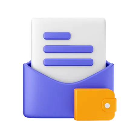 Wallet Mail  3D Icon