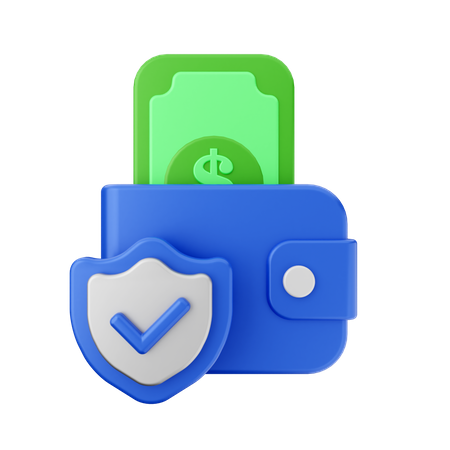 Wallet Shield  3D Icon