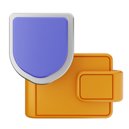 Wallet Shield Protection  3D Icon