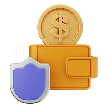 Wallet Shield Protection  3D Icon