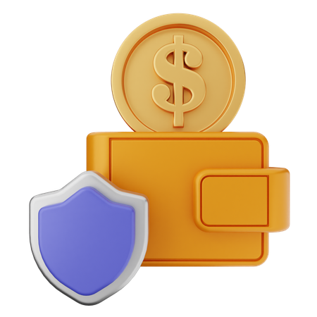 Wallet Shield Protection  3D Icon