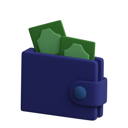 Wallet With Bills  3D Icon