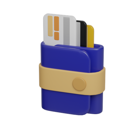 Wallet With Credit Card  3D Icon