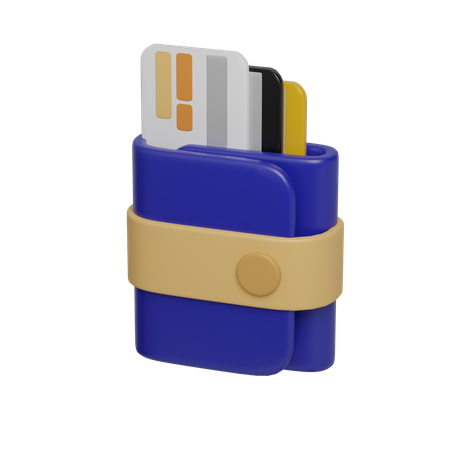 Wallet With Credit Card  3D Icon