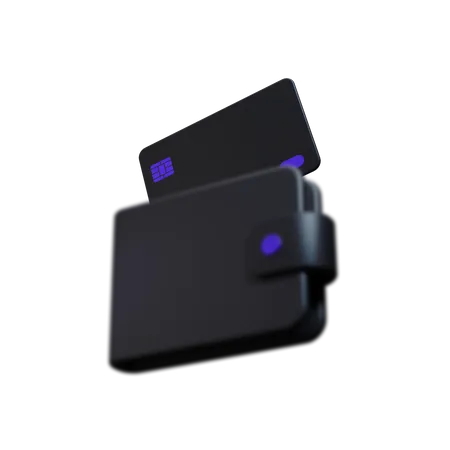 Wallet with credit card accent  3D Icon