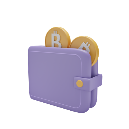 Wallet With Cryptocoin 3D Icon