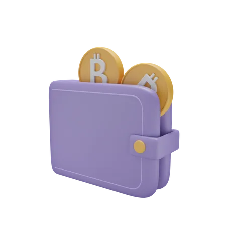 Wallet With Cryptocoin 3D Icon