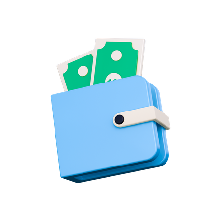 Wallet With Dollar  3D Illustration